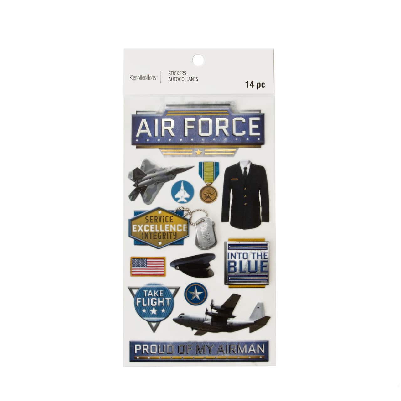 12 Pack: Air Force Dimensional Stickers by Recollections™